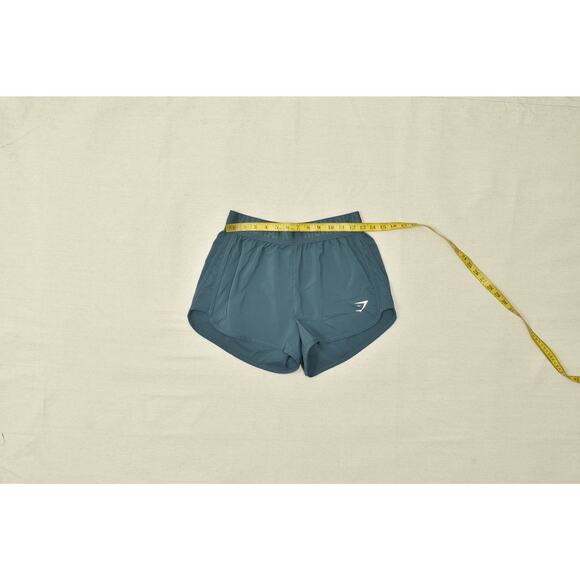 Gymshark Shorts Women's Blue Running Logo Woven Gym Size S Athletic Polyester - Picture 4 of 8